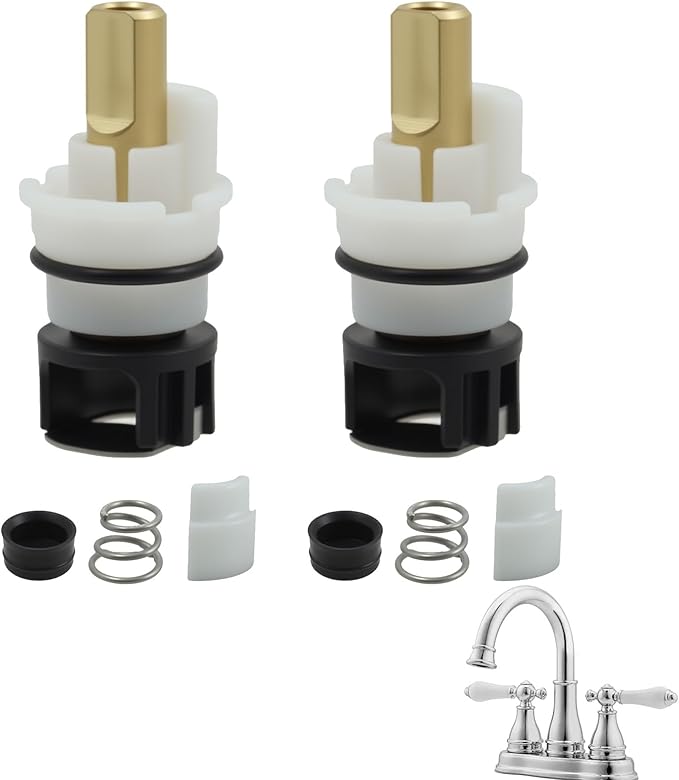 2 Pack RP25513 Faucet Stem assembly Repair Kit Compatible with Delta Two Handle Faucet Cartridge Replacement with RP24096 RP4993 Seats Springs, Bathtub Shower Sink Bathroom Faucet Parts