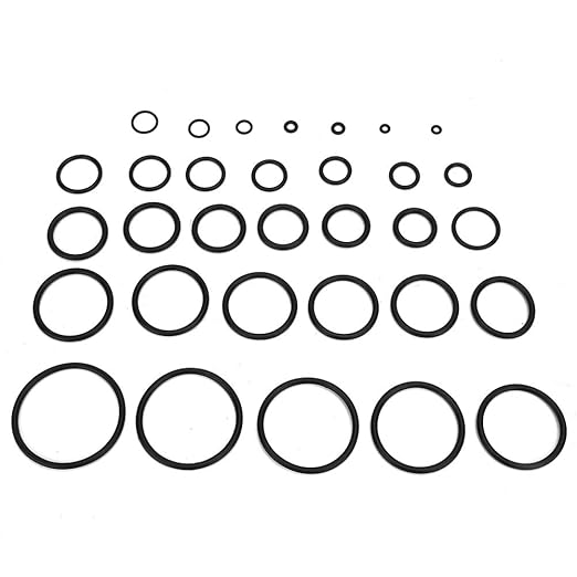 Acouto O Assortment Kit, 419PCS 32 Sizes Black O Assortment Set Gasket Rubber Kit with, Rubber Sealing Set Plumbing Repair