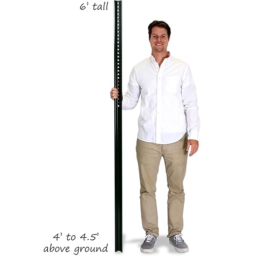 SmartSign U-Channel Sign Post, Medium Weight | 6' Tall Baked Enamel Steel Post - Pack of 5