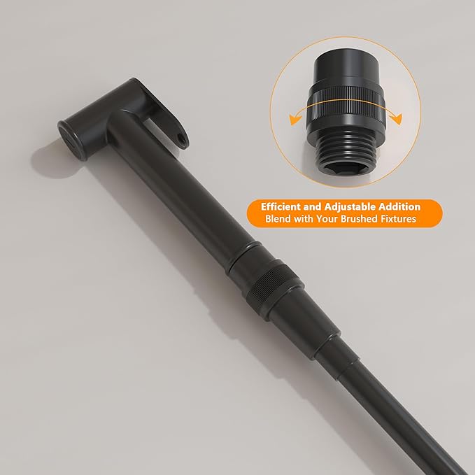 Shower Head Shut Off Valve G1/2'' Shower Flow Control Valve Brass Shut Off Valve for Handheld, Shower Arm or Bidet Sprayer(Matte Black)