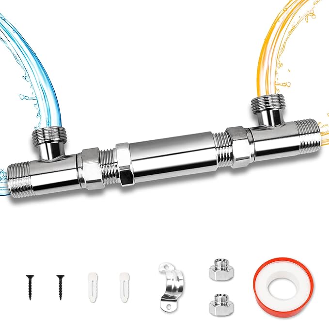 RAMATA Sensor Valve for Instant Hot Water Recirculating Pump Bypass Valve 304 Stainless Steel Directly Replace The Old Plastic Version, Replace #367010, 595926