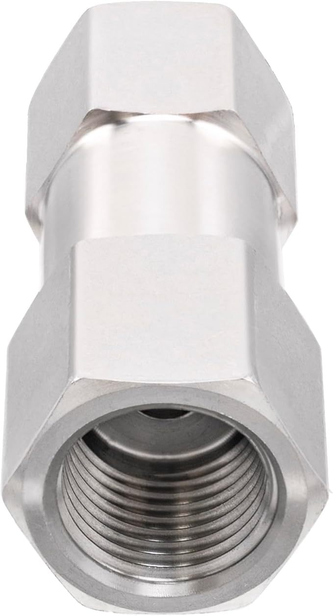 Yoebor 304 Stainless Steel Detachable Check Valve One Way Non-Return Valve for Water Oil Gas, 1pc (Fnpt x Fnpt, 3/8")