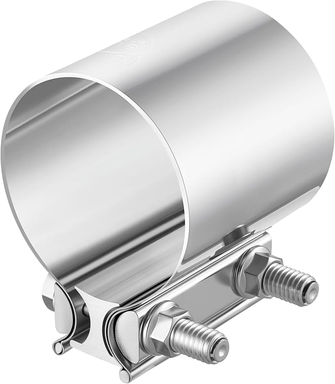 EVIL ENERGY 3.0 Inch Exhaust Clamp, Butt Joint Band Clamp Sleeve Coupler Stainless Steel for Pipes, Mufflers, Catalytic Converters 1PCS