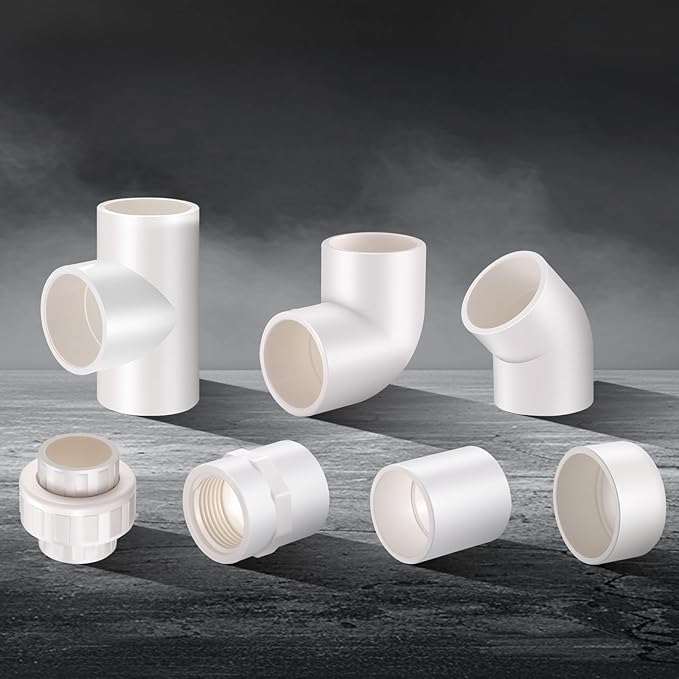 1/2" 20 Pcs 45° Elbow Pipe Fittings (Socket x Socket), Heavy Duty 2 Way Right Angle Pipe Fitting for DIY Creations, Schedule 40 PVC Coupling Adapter.