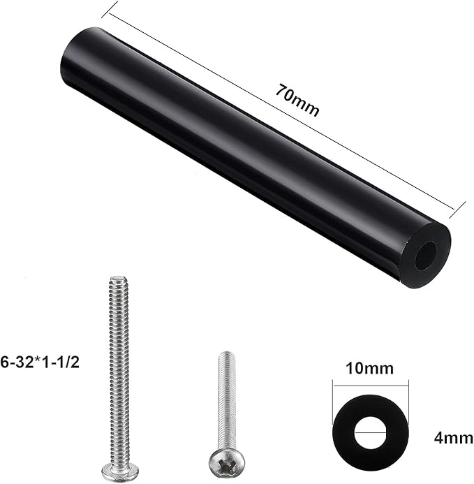 48 Pieces Electrical Outlet Spacers Extender Kit Includes 24 pcs 3 Inch Switch and 24 1-1/2 Inch 6-32 Thread Flat Head Device Mounting Extra Long Electrical Outlet Screws(Black)