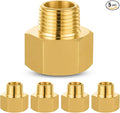 5 PACK GUOFIS Brass Pipe Fittings - 1/2" Male NPT x 3/4" Female NPT Reducing Adapter to Alter Pipe Diameters(NPT037-5Pack)
