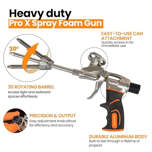 BEEST FullStop Spray Foam Insulation Kit for Walls and Attic - 20 Board ft/sq.ft. Perfect Heat & Acoustic Insulation for Reduced Energy Bills - 1X Spray Foam Can, 1x Cleaner, 1x Pro Gun & Safety Gear