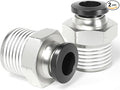 TAILONZ PNEUMATIC Male Straight 1/4 Inch Tube OD x 1/2 Inch NPT Thread Push to Connect Fittings PC-1/4-N4 (Pack of 2)