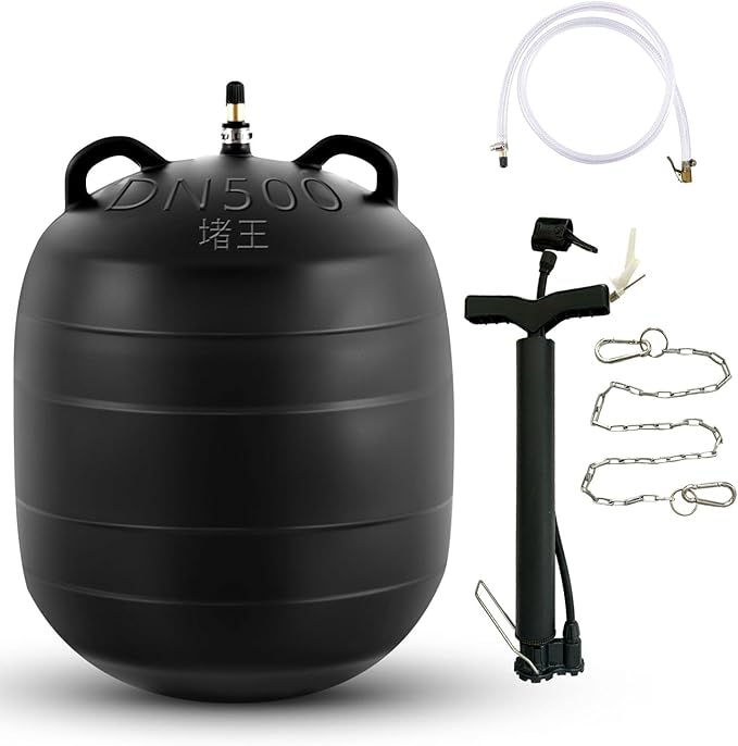 Test-Ball Pipeline Plugging Air Bag,Sewer Test Plug，Water Shut Off Airbag, Rubber Plumbing Balloon，Inflatable Pipe Test Plug，Used for Drainage Pipe, Sewage Pipe Temporary Water Blocking (20 Inchs)