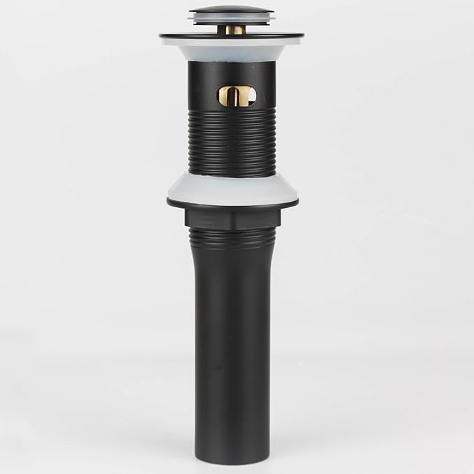 Detachable Basket Pop Up Drain Stopper with Overflow, Bathroom Lavatory Vanity Vessel Sink Drain, Black