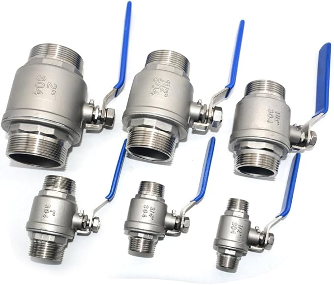 1Pcs 1-1/2'' Ball Valve, Heavy Duty Male NPT (MNPT) X Male NPT (MNPT) Thread with Long Handle Switch, Stainless Steel NPT Full Port Forged 1" Ball Valve for Water Oil and Gas, 1000 WOG
