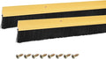 uxcell 2Pcs Door Brush Bottom Sweep H-Shape Aluminum Alloy Base with 1.2-inch PP Brush for Home, Industrial (47-inch L, Golden)