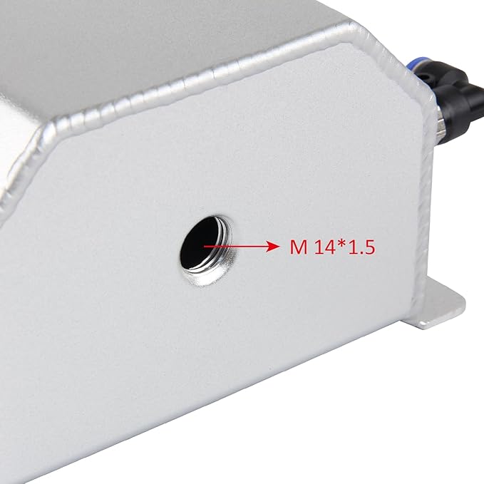 Coolant Radiator Tank Reservoir Expansion Overflow Tank Universal 1L Aluminum Silver
