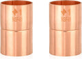 HeSun 200-Pack Copper Fittings, 1-Inch Copper Coupling with Rolled Stop, C x C with Sweat Solder Connection
