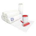 Plastic Sheeting 4 mil, 4' x 50' (200 sq.ft.), Pack of 6 - Thick Semi-Clear Plastic Sheeting for Construction, Painting, Drop Cloth, Slide&Slip - Heavy Duty LDPE Film Roll by IDL Packaging