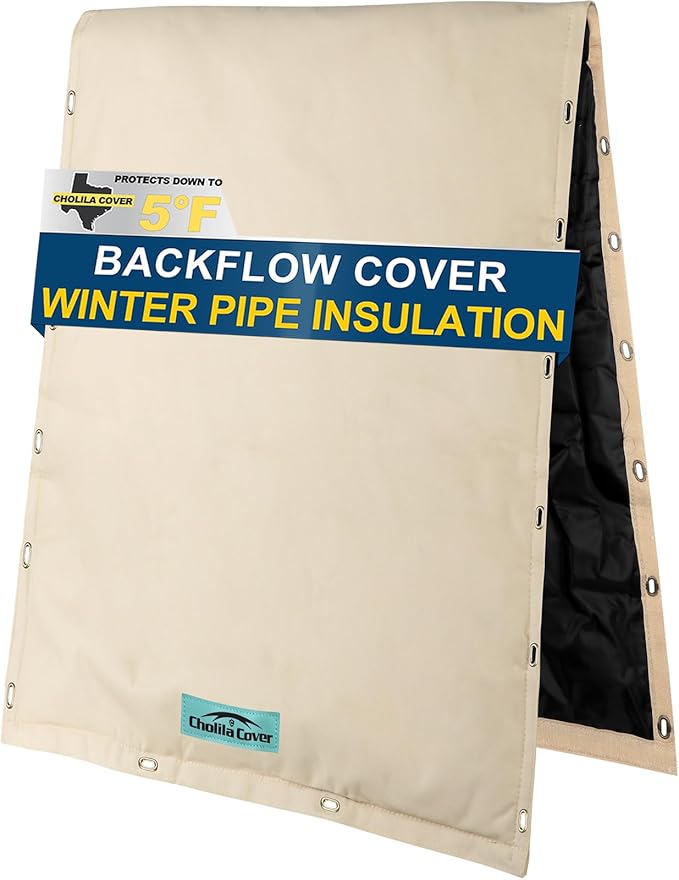 18"W x 34"H - 3-way Backflow Preventer Cover - Insulated (5°F) - Khaki