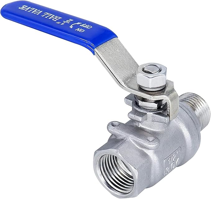 Ball Valve 1/2",1/2" Full Port Stainless Steel Ball Valve 304 NPT Water Valve, 1/2 inch Shut Off Valves for Oil and Gas with Blue Locking Handles 1000 WOG (1/2 inch, 2 pack)