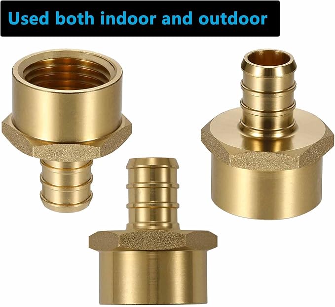 (10 Pack) Lidertik Pex Fittings 1/2 inch Female Adapter, 1/2" Pex F1807 x 1/2" NPT Female Threaded Adapter Brass