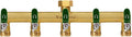 Garden Hose Splitter, 3/4” Rust and Freeze Resistant Outdoor Hose Manifold with 5 green Extra Long Handles Faucet Adapter-Heavy Duty Brass 5-Way Valve