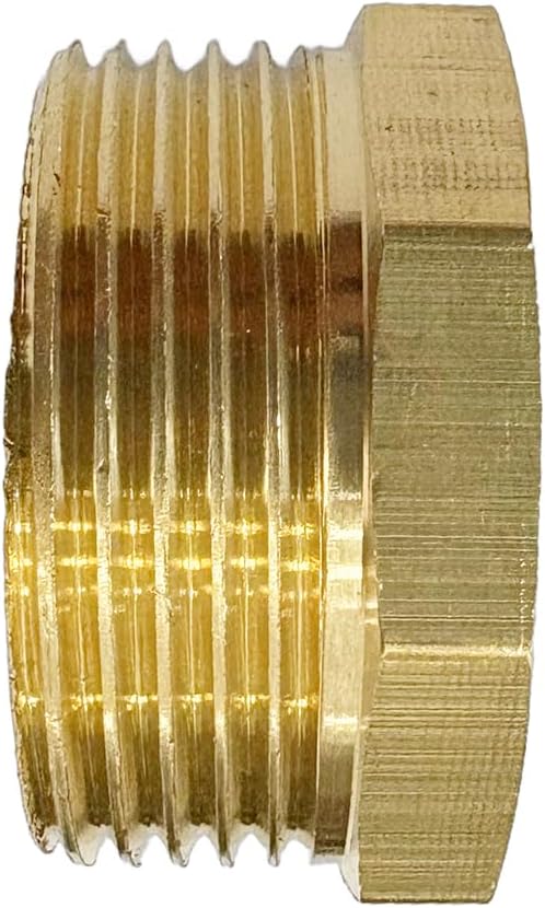 1-1/4" NPT Male x 3/4" NPT Female Brass Reducer Hex Bushing Threaded Pipe Fitting Reducing Adapter Pack of 1