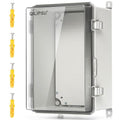 QILIPSU UL94-V0 Outdoor Electrical Box 11.8"x7.9"x6.7" Waterproof Junction Box Weatherproof PC/ABS Alloy Plastic IP66 Project Electric Enclosure Clear Hinged Door