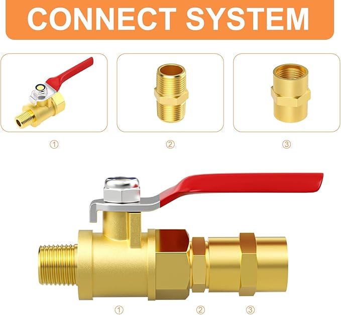 GASHER 10PCS Brass Pipe Fitting, Brass Coupling, 1/2-Inch Female Pipe x 1/2-Inch Female Pipe