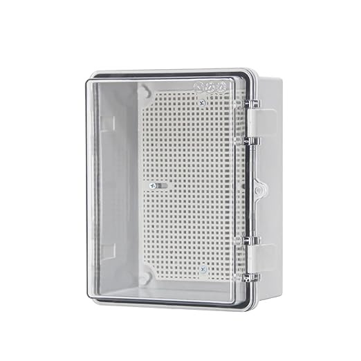 Waterproof Outdoor Junction Box IP66 ABS Plastic Weatherproof Box Impact-Resistant Weatherproof Electrical Enclosure for Ggarden, Garage, Solar, and Marine Applications Clear(8.6"x6.6"x4.3")