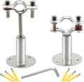 Piutouyar 2 Pcs Stainless Steel Wall Mount Ceiling Mount Pipe Support, Adjustable Pipe Ceiling Bracket Clamp Pipe Straps Fit for Dia 38mm(1-1/4inch) Pipe with Screws