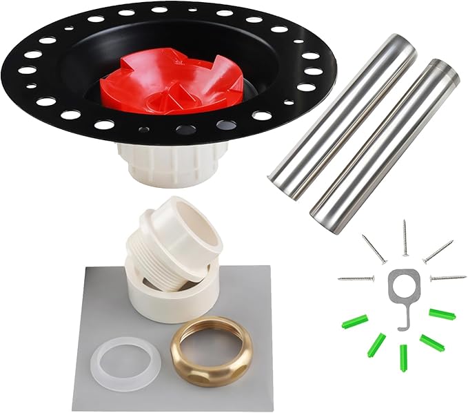 Freestanding Bathtub Rough-in Kit With Stainless Steel Tail Pipe and PVC Adapter Compatible with All Freestanding Bathtubs, Standard Bathtubs and Floor Mounted Bathtub - Fit 1-1/2" Bathtub Drains