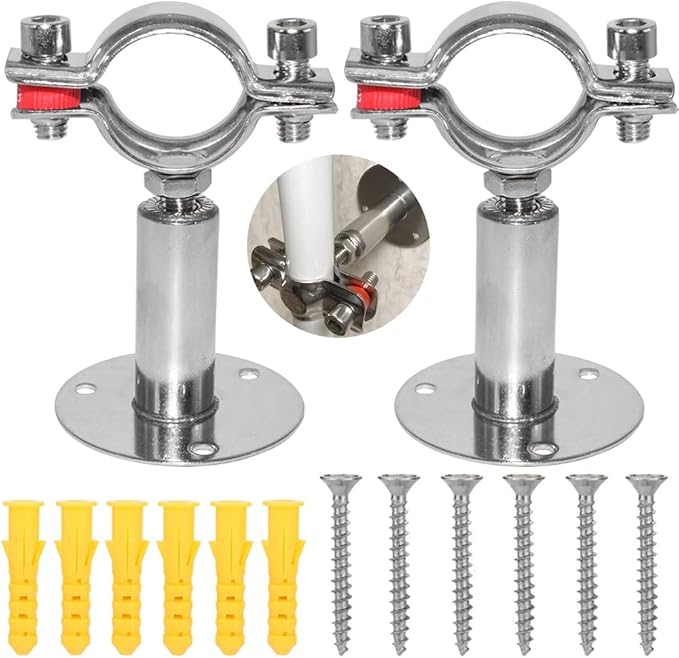 Beduan 2.25 Inch Stainless Steel Pipe Support Wall Ceiling Mount Strap Clamp Adjustable Bracket Holder for PVC Metal Water Tube Fitting (Range 57-60mm)