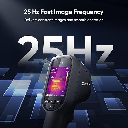 HIKMICRO E1L Thermal Imaging Camera with Laser Pointer, 240×320 Output, -4°F to 1022°F, 160x120 IR Resolution, 25Hz, <40mK, 350g Lightweight Handheld Thermal Imager with Professional PC Analysis