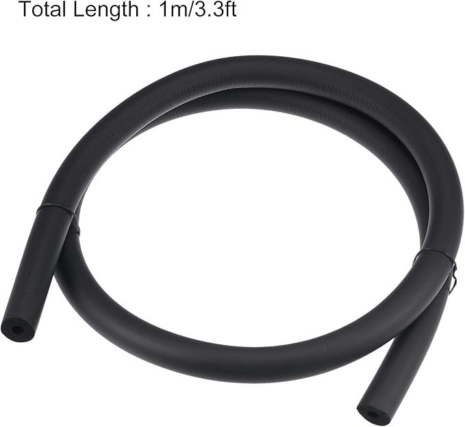 uxcell Foam Tubing for Handle Grip Support, Pipe Insulation, 6mm(1/4") ID 16mm OD 1m Length Black