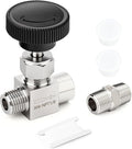 TAISHER 1PCS 304 Stainless Steel Straight Needle Valve 1/8" NPT Male x 1/8" NPT Female For Flow Control Water Gas Oil With Nipple