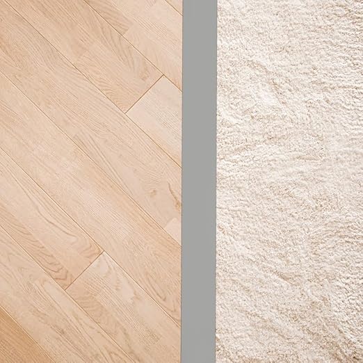 8Ft Floor Transition Strip, 2in Wide Self Adhesive Vinyl Threshold Strip for Joining Floor Gaps Wood Grain Design Tap (Gray)