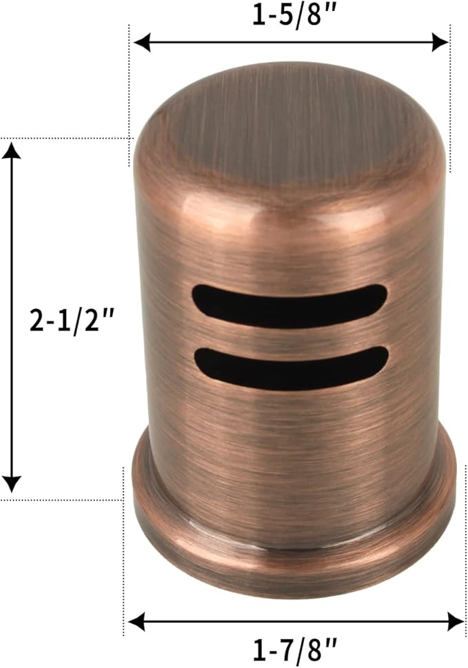 Akicon Antique Copper Finish Kitchen Dishwasher Air Gap Cap, Air Gap Cover for Replacement (Antique Copper)