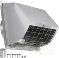 Dryer Vent Cover Outside 6 Inch Wall Vent,304 Stainless Steel Exhaust Vent Cover,External Extractor Wall Vent Cap with Mesh & Cushioned Flap,Exterior Vent Hood Outlet Air Vent for Range Hood Duct HVAC