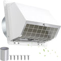 6 inch wall vent Cover Dryer Vent Cover Outside Exhaust Vent Cover Cap,Wall Mount Extractor Vent with Mesh & Cushioned Flap,Exterior Wall Vent Hood Outlet Air Vent for Range Hood Duct HVAC Ventilation
