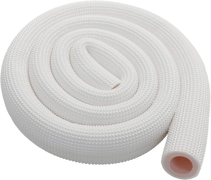 Pipe Insulation Tubing, BESUNTEK 6ft Heat Preservation Insulated Foam Tubing Handle Grip Support, for Water Pipes, air Conditioning Pipes (0.98" × 0.39", White/Pink, BESUNTEK-121)