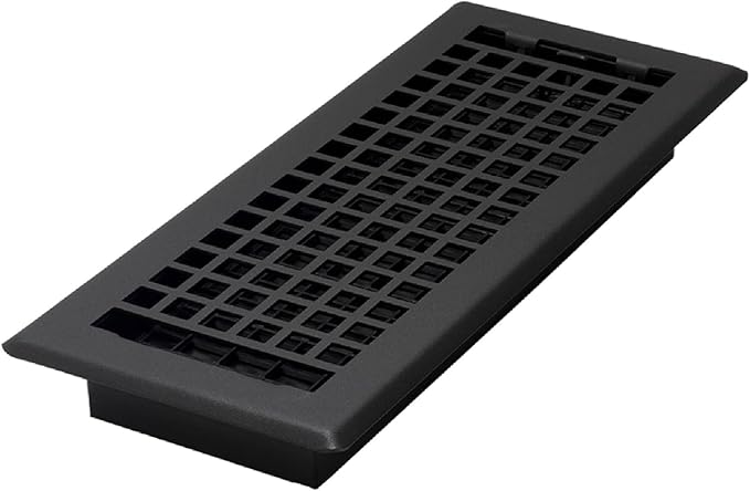 Decor Grates LTH412-BLK Lattice Floor Register, 4x12 Inches, Black