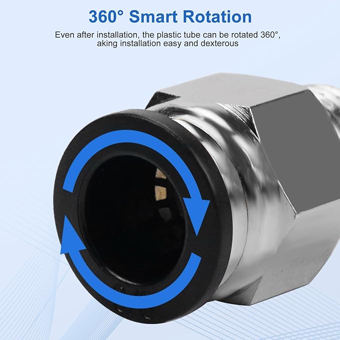 10 Pcs Push-to-Connect Fittings 1/2 Inch Tube OD x 1/4 Inch NPT Thread Pneumatic Male Straight Quick Connect Air line fittings