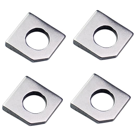 4PCS Heavy Duty Missing Angle Washer 304 Stainless Steel M8 Square Beveled Washers Suitable for Slot Section