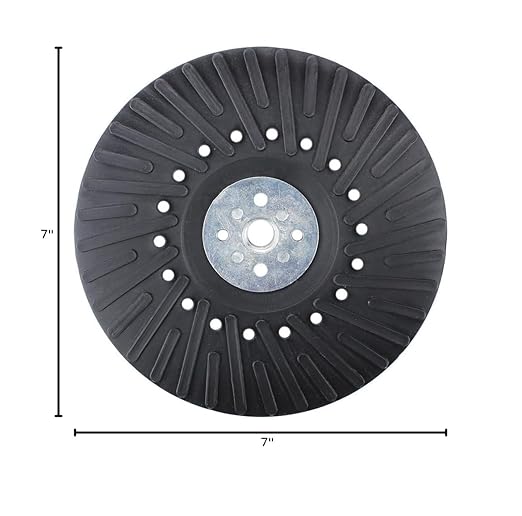 BHA Angle Grinder Ribbed Backing Pad for Resin Fiber Disc, 7" x 5/8" x 11