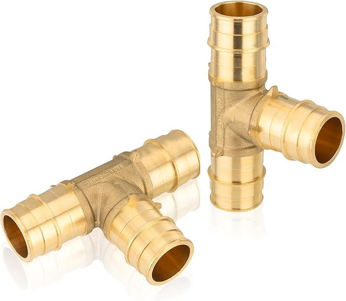 2-Pack HeSun PEX-A Fitting, 1"x1"x1" Expansion Tee, PEX Expansion Fitting Tee, ASTM F1960(PEX1960044)