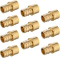 (Pack of 10) EFIELD Pex A Full Flow Expansion Brass Fittings 1/2"x 1/2" Female Sweat Adapter, ASTM F1960,(PEX1960052)