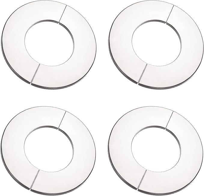 uxcell Wall Split Flange, Stainless Steel Round Escutcheon Plate for 61mm Diameter Pipe 4Pcs