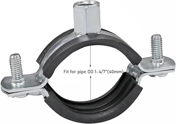 AKIHISA 10 Pack Split Ring Pipe Hanger Heavy Duty Adjustable Pipe Bracket Clamp Wall Ceiling Mount Pipe Support ID 1 4/7 Inch(40mm)