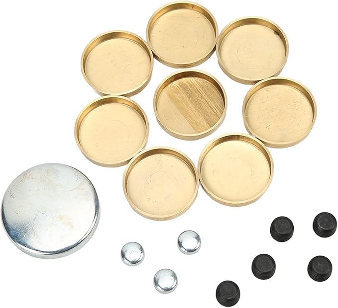 Freeze Plug Kit Brass Freeze Frost Plug Parts MPE-100BR Compatible with Chevy Small Block 283ci 305ci 327ci 350ci 1957-1997