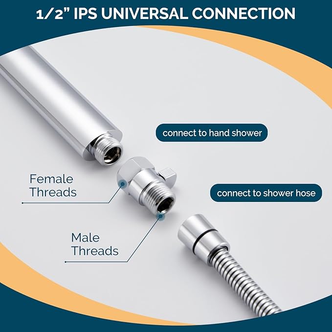 Shower Head Shut Off Valve, Angle Simple Brass Water Flow Control Valve, Water Volume Restrictor Pressure Reducer for Handheld Shower Bidet Sprayer, Chrome