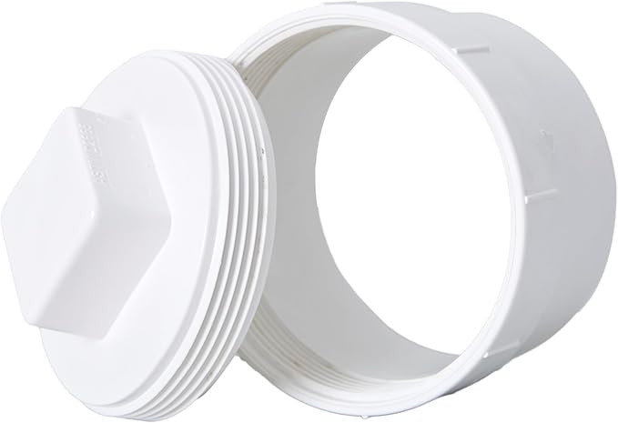 4" Pvc Sewer Cleanout Adapter With Plug Pipe Cover Cap Fitting,PVC DWV Drainage Sewer Cleanout for Outdoor Garden
