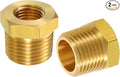 uxcell 2Pcs 1/2 BSPT Male x 1/4 NPT Female Brass Reducer Hex Bushing Threaded Pipe Fitting, Brass Threaded Pipe Fitting Adapter for Water, Gas, Oil Pipeline Systems